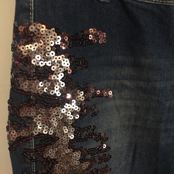 Morena Rosa Calca Premium Sequin Skinny Jeans Size 38 - Picture 11 of 16